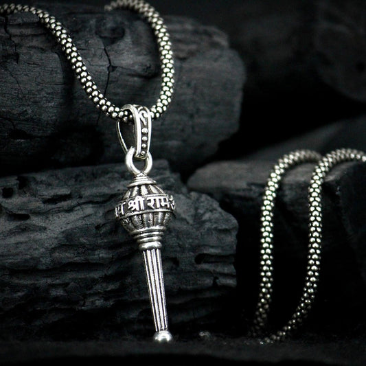 Men’s Silver Chain with Gada Pendant | NISHU Superstores