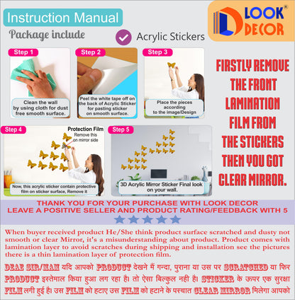 3D Acrylic Mirror Wall Sticker – Modern Home Decoration | NISHU Superstores