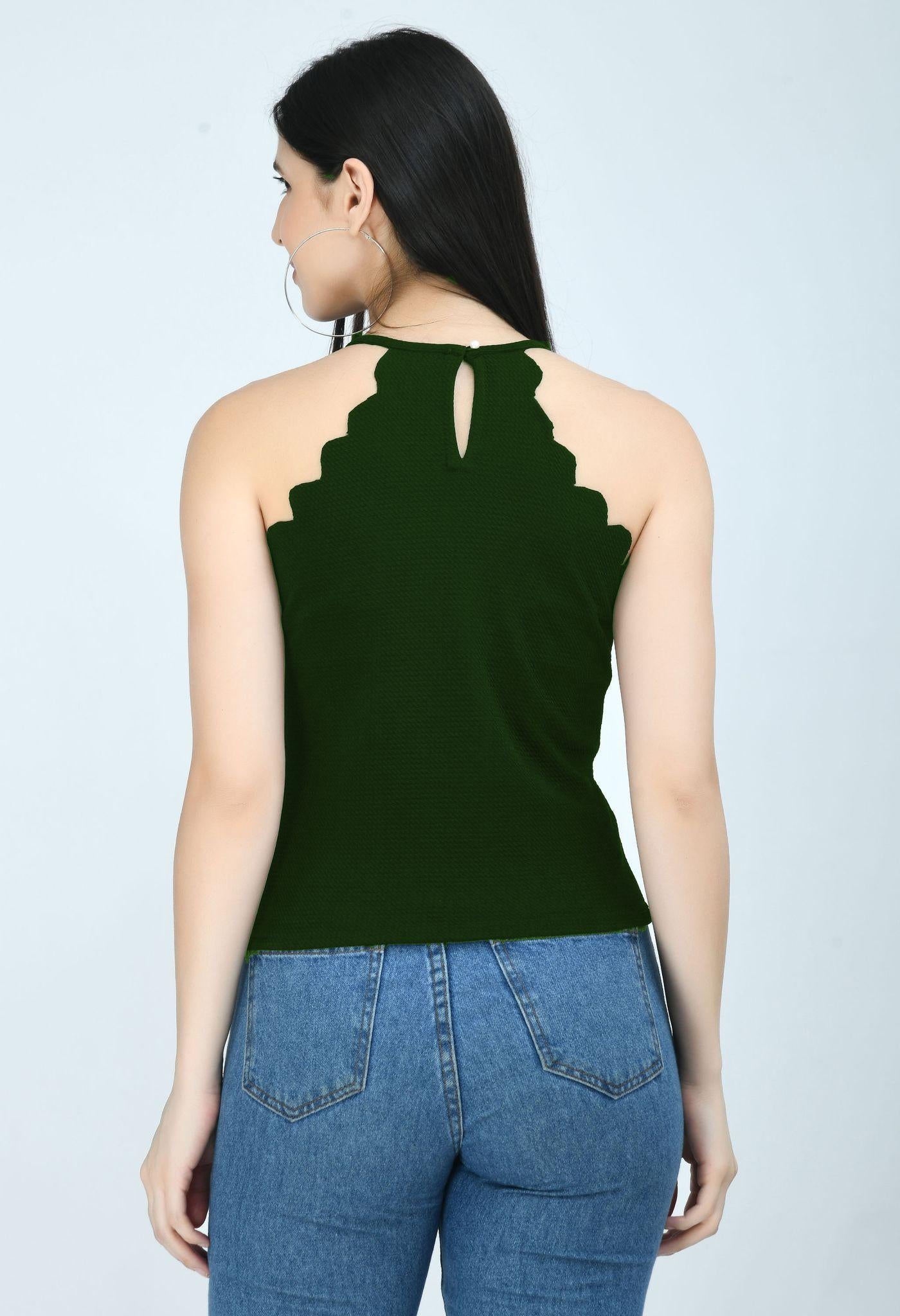 Airbiter Women's Solid Cotton Blend Tops – Casual & Comfortable | NISHU Superstores