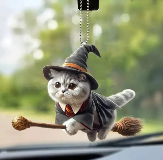 Cute Kitten Car Hanging Pendant | Cartoon Cat Keychain & Car Décor – NISHU Superstores
