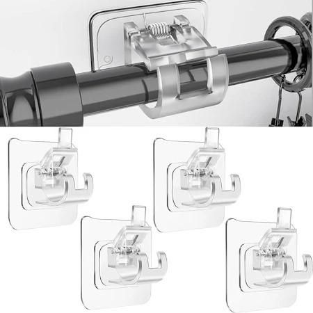 Self Adhesive Rod Clips Hook – Pack of 6 | Easy Curtain & Rod Fixing | NISHU Superstores