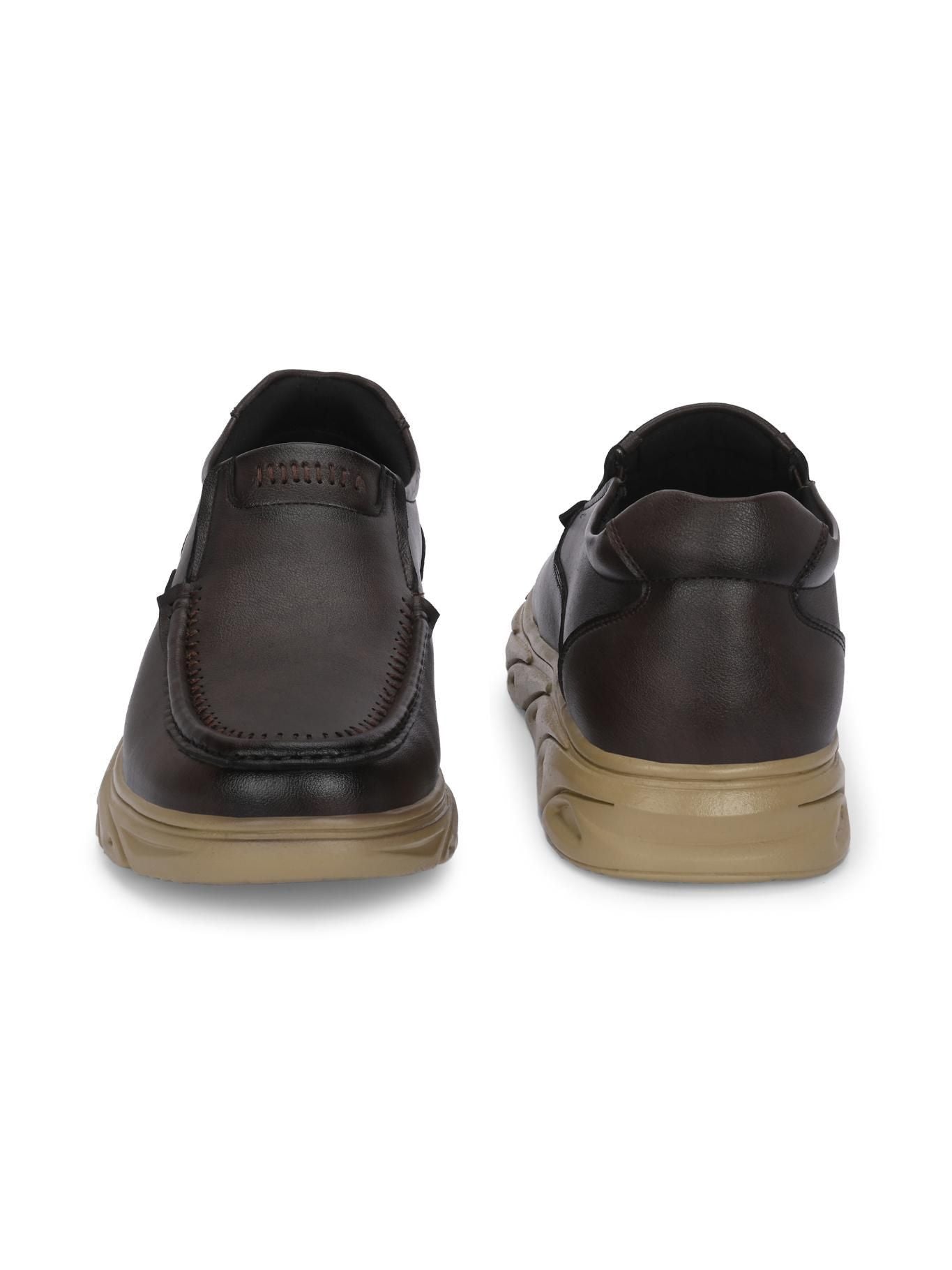 Men's Derby Slip-On Brown Casual Shoes – Elegant & Comfortable | NISHU Superstores