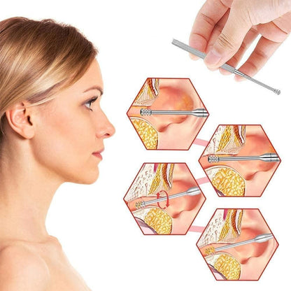 6-in-1 Stainless Steel Ear Wax Cleaner – Safe & Reusable Cleaning Kit | NISHU Superstores
