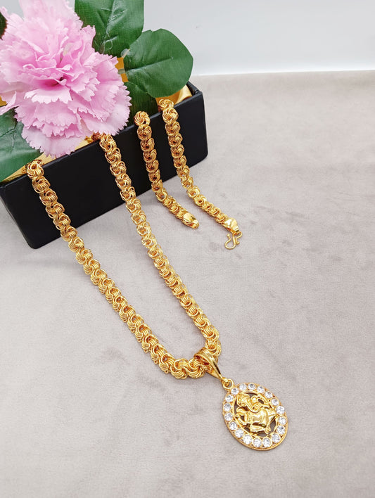 Luxurious Men’s Gold Plated Pendant with Chain – Vol 6 | NISHU Superstores