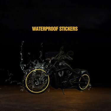 Car &amp; Bike Tire Reflective Stickers (18 Yellow Stripes) | High-Visibility Waterproof Body Decals – NISHU Superstores