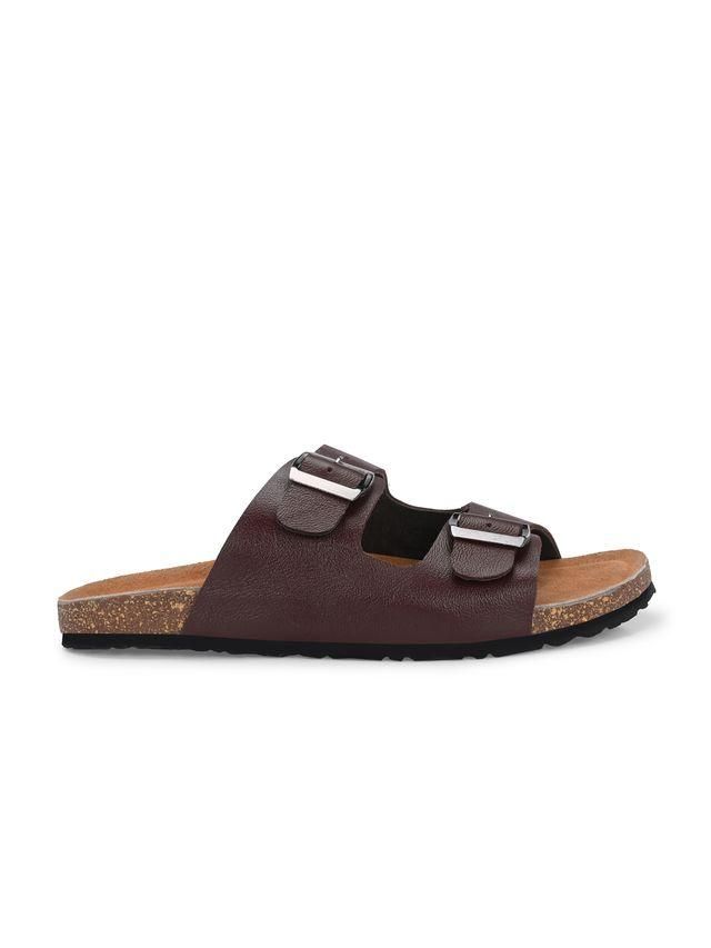 Men's Arizona Cherry Leather Slippers – Premium Comfort & Style | NISHU Superstores