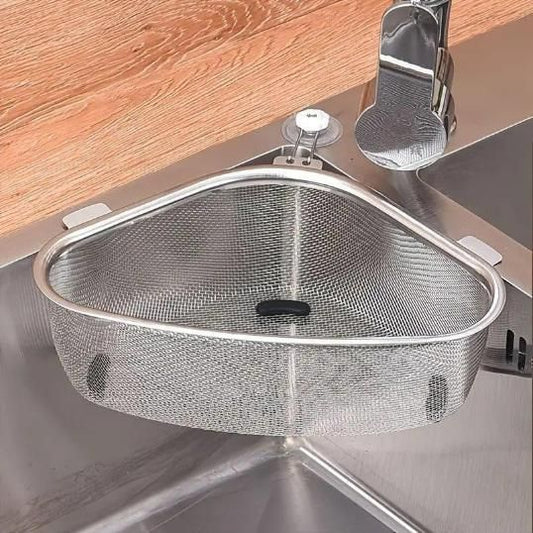 Triangle Stainless Steel Kitchen Sink Drain Basket – Space-Saving & Durable | NISHU Superstores