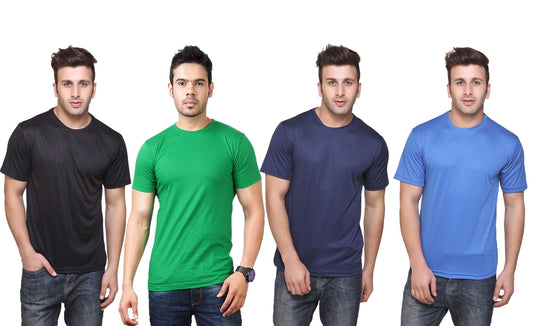 DRI-FIT Round Neck Men’s T-Shirt Pack of 4 | Quick Dry Activewear | NISHU Superstores