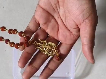 Rudraksha Mala with Mahakal & Trishul Pendant – Spiritual Mahadev Jewelry | NISHU Superstores