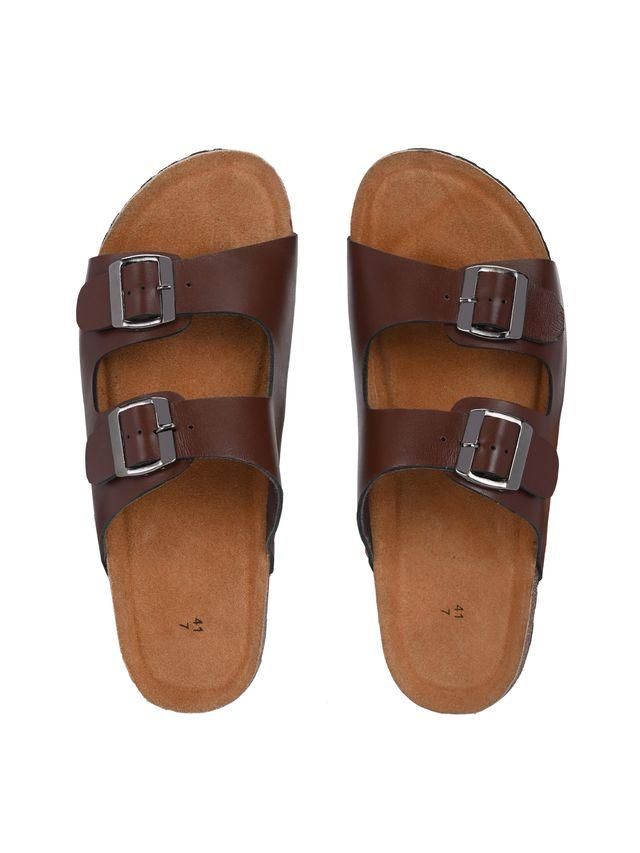 Men’s Arizona Brown Leather Slippers – Premium Comfort & Style | NISHU Superstores
