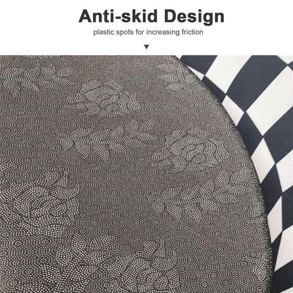 Black & White Checks Round 3D Printed Carpet – Stylish & Durable Floor Décor | NISHU Superstores