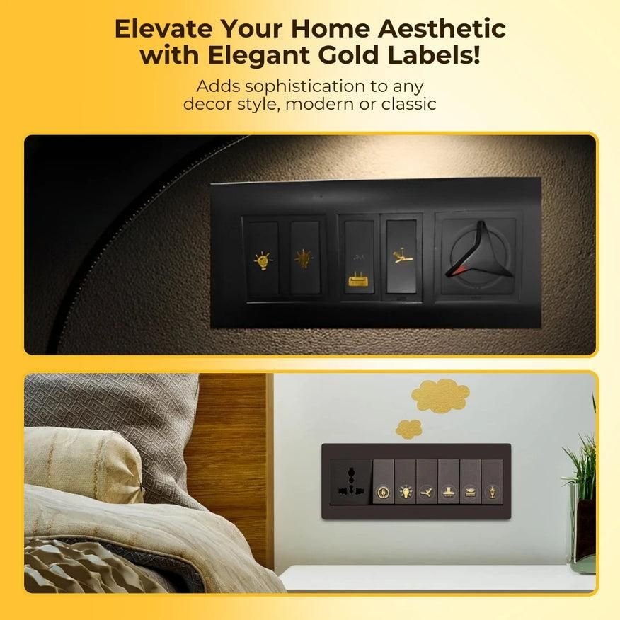 Gold Switch Stickers – Decorative Wall & Switch Cover | NISHU Superstores
