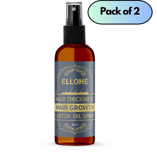 ELLOHE Hair Growth Castor Oil Spray – 120ml Pack of 2 for Hair Thickness & Regrowth | NISHU Superstores