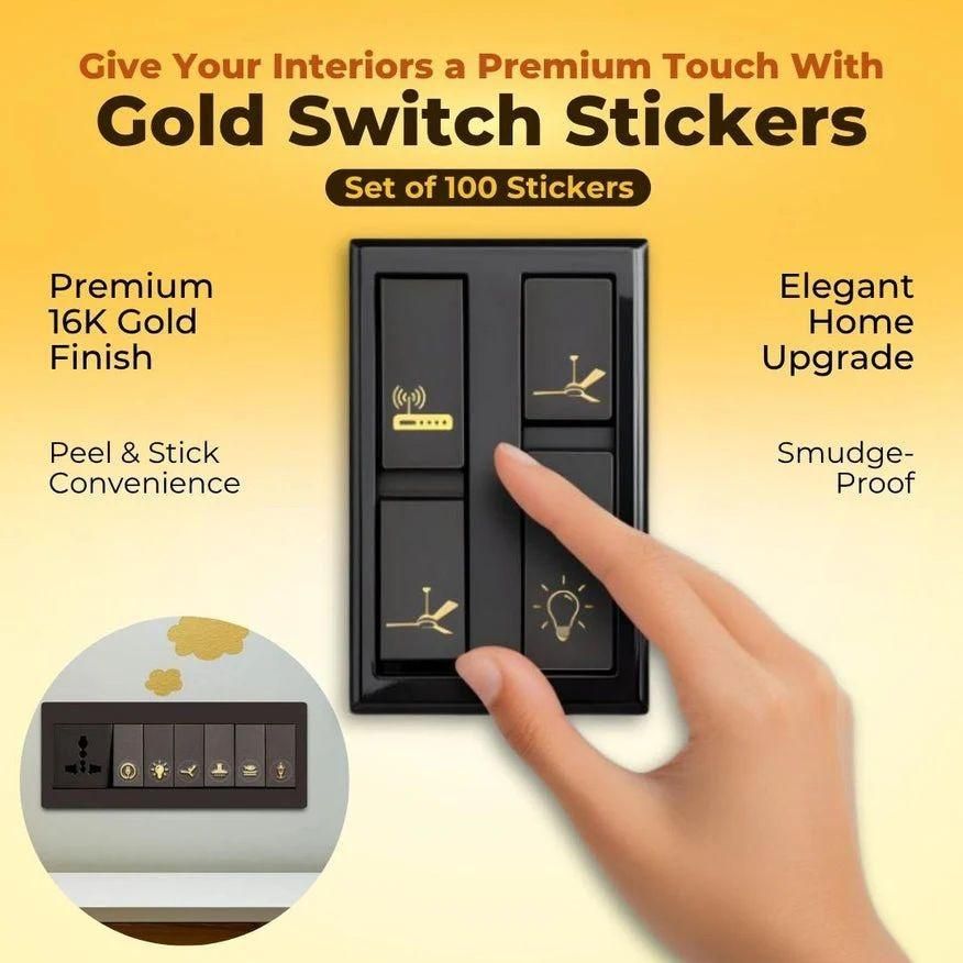 Gold Switch Stickers – Decorative Wall & Switch Cover | NISHU Superstores