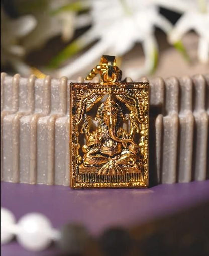 Gold Plated Ganeshji Pendant with Chain | NISHU Superstores