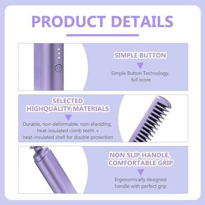 Rechargeable Hot Comb Hair Straightener | Cordless & Portable Styling Tool | NISHU Superstores