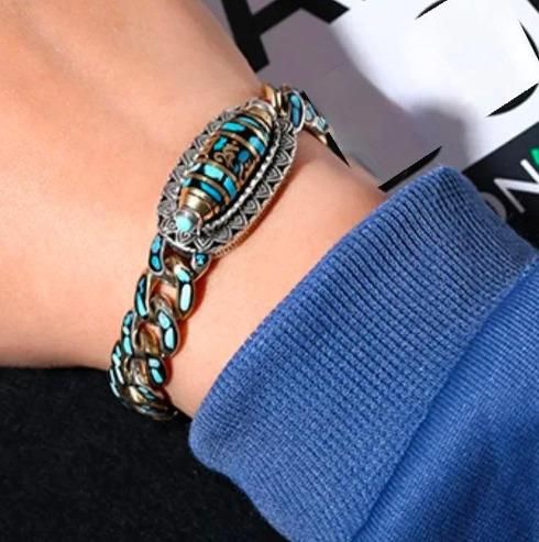 Six-Character Mantra Nine-Eyed Dzi Bead Bracelet – Spiritual Protection | NISHU Superstores