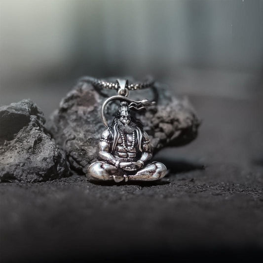 Hanuman Silver Locket with Chain – Spiritual Jewelry for Protection | NISHU Superstores
