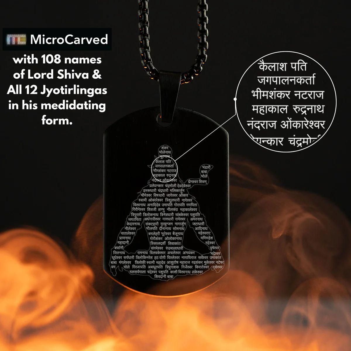 Mahadev Lord Shiva Pendant with 12 Jyoti ling Chain – Spiritual Jewelry | NISHU Superstores