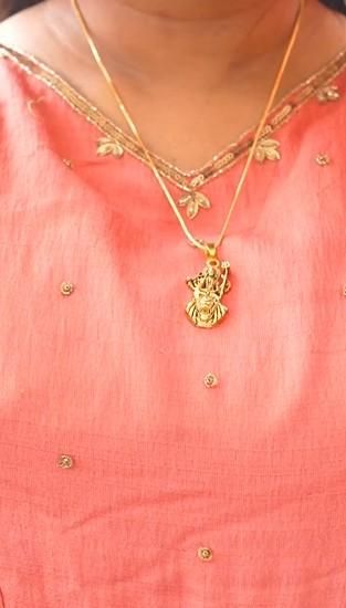 Gold Plated Ambe Mataji Pendant with Chain | NISHU Superstores