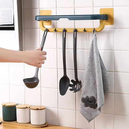 Double Layer Towel Rack with Hooks – Wall Mounted Bathroom Organizer | NISHU Superstores