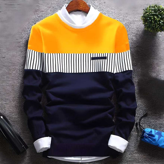 Cotton Blend Color Block Full Sleeves T-Shirts for Men | Stylish & Comfortable | NISHU Superstores