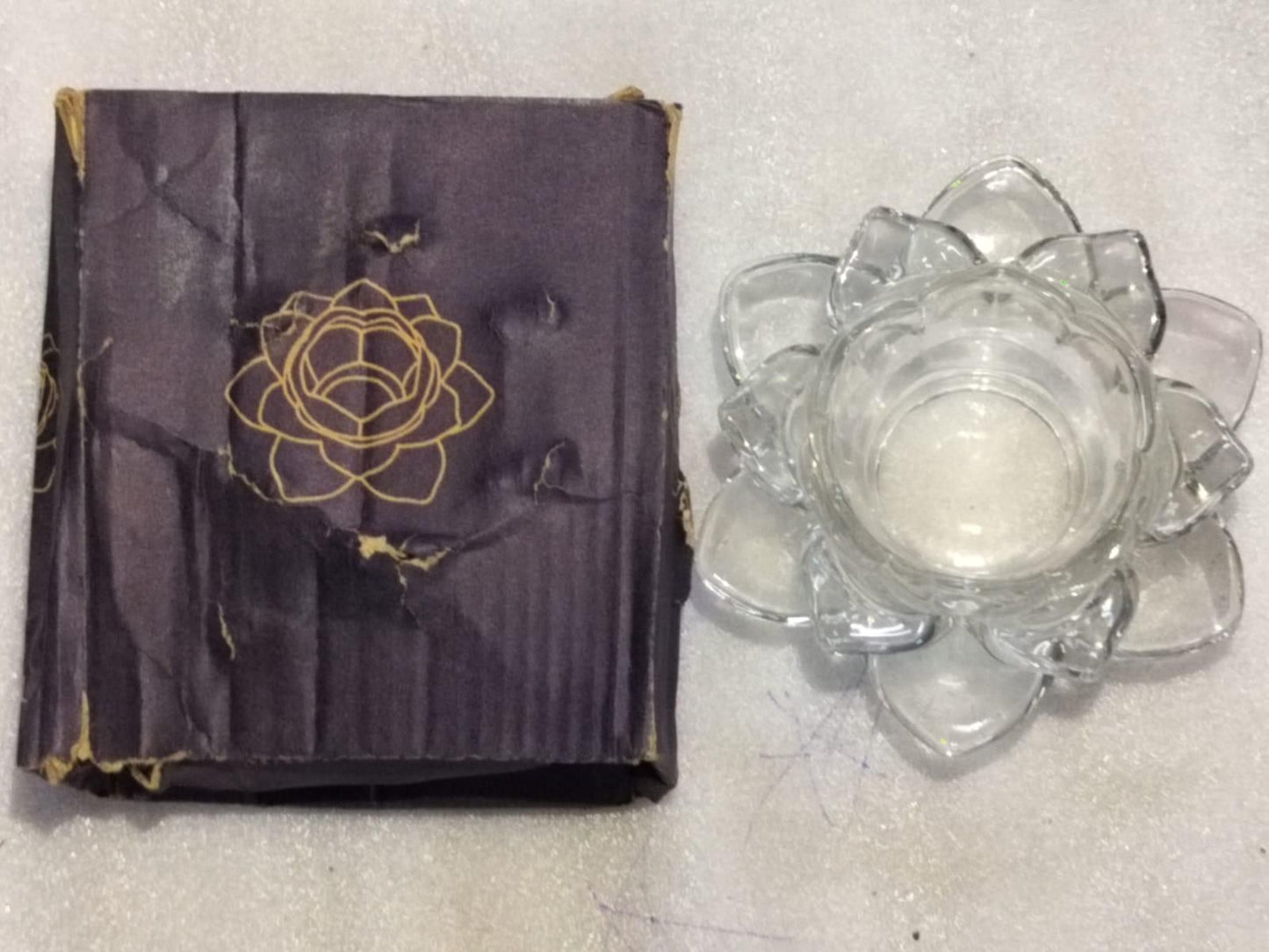Glass Lotus Flower Tea Light Candle Holder Set – Decorative Home Décor | NISHU Superstores