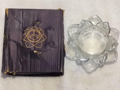 Glass Lotus Flower Tea Light Candle Holder Set – Decorative Home Décor | NISHU Superstores