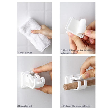 Self-Adhesive Wall Mount Clip Hooks (Pack of 2) – Instant Stick-On Hangers | NISHU Superstores