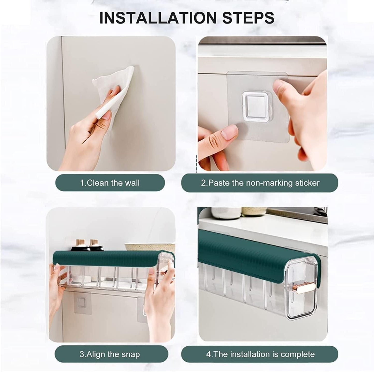 Clear Wall Mounted Drawer Organizer – Transparent Storage Box for Bathroom & Kitchen | NISHU Superstores
