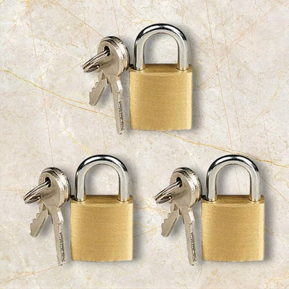 Multipurpose Solid Padlock 38mm with 3 Keys | Heavy Duty Security Lock for Door, Locker, Luggage & Cupboard (1 Pc) – NISHU Superstores
