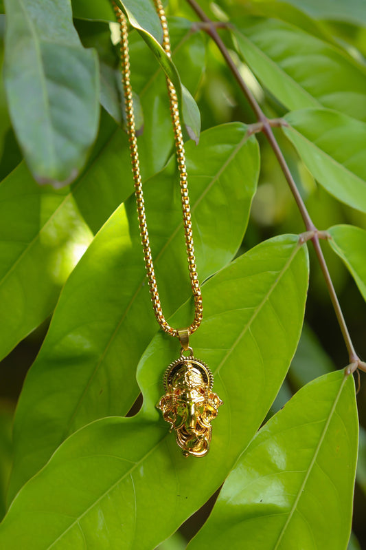 Ganesha Pendant with Gold Snake Chain – Divine & Stylish | NISHU Superstores
