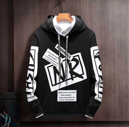 Cotton Blend Printed Full Sleeves Men's Hooded T-Shirt | Trendy & Comfortable | NISHU Superstores