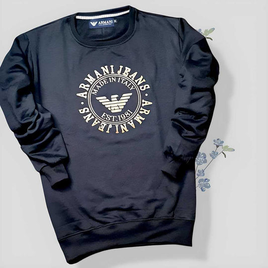 Men’s Fleece Printed Full Sleeves Sweatshirt | Regular Fit Winter Wear | NISHU Superstores