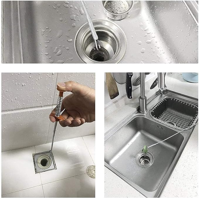 Metal Wire Brush Hand Kitchen Sink Cleaning Hook Sewer Dredging Tool (155 Cm) | Drain & Pipe Cleaner – NISHU Superstores