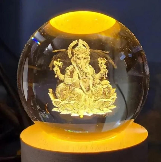 Ganesh Crystal LED Lamp – Divine Decorative Night Light | NISHU Superstores