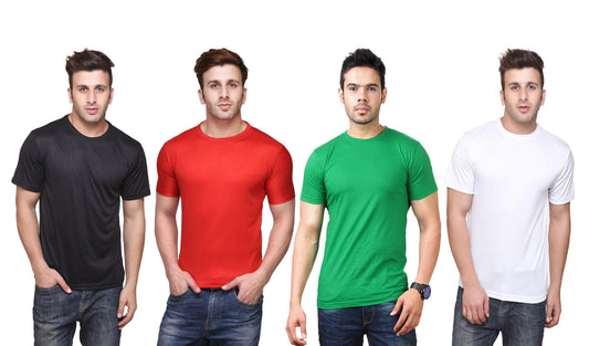 DRI-FIT Round Neck Men’s T-Shirt Pack of 4 | Quick Dry Activewear | NISHU Superstores