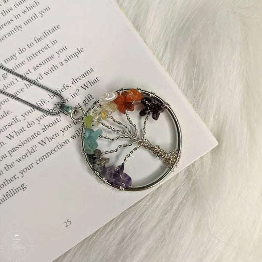 Tree of Life Pendant with 7 Chakra Stones & Chain – For Healing & Consciousness Expansion | NISHU Superstores