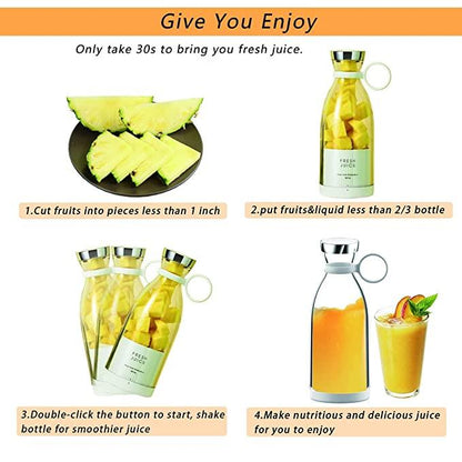 Portable Blender Juicer 400ml – Mini Wireless Smoothie & Juice Maker with 4 Blades | NISHU Superstores