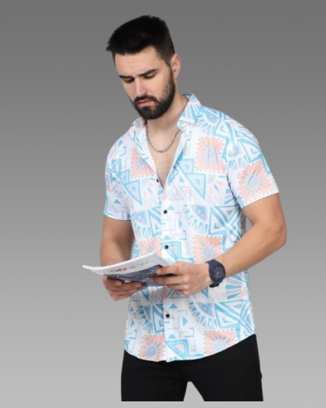 Men's Printed Rayon Shirt | Half Sleeves | Soft & Stylish | NISHU Superstores