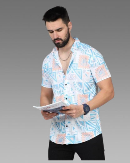 Men's Printed Rayon Shirt | Half Sleeves | Soft & Stylish | NISHU Superstores