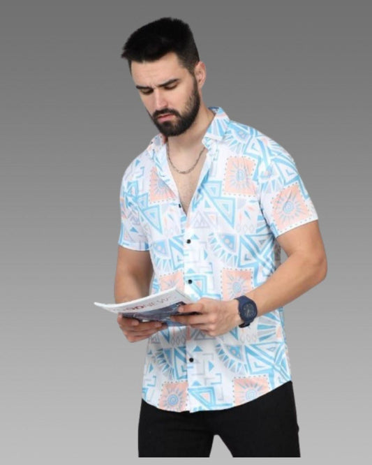 Men's Printed Rayon Shirt | Half Sleeves | Soft & Stylish | NISHU Superstores