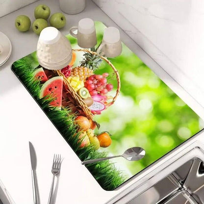 Dish Drying Mat (Assorted Colors) – Super Absorbent & Quick Dry Kitchen Mat | NISHU Superstores