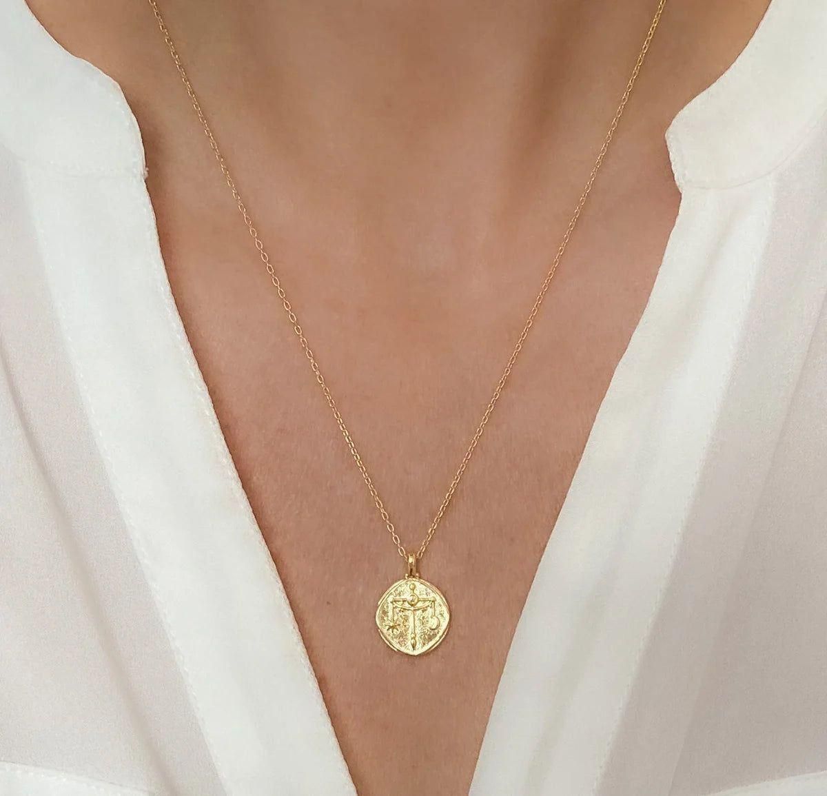 Gold Plated Zodiac Sign Necklace | Astrological Jewelry | NISHU Superstores