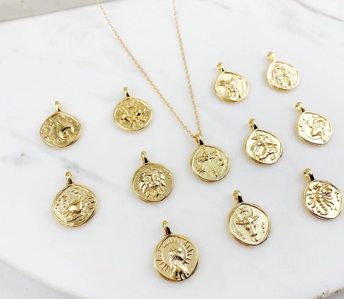 Gold Plated Zodiac Sign Necklace | Astrological Jewelry | NISHU Superstores
