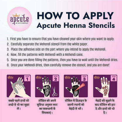 Apcute Mehndi for Hands Set – Natural Color, Smooth Application | NISHU Superstores