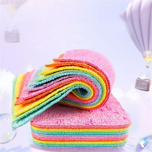 Rainbow Microfiber Dish Cleaning Sponges – 12 Pcs | Non-Scratch & Reusable – NISHU Superstores