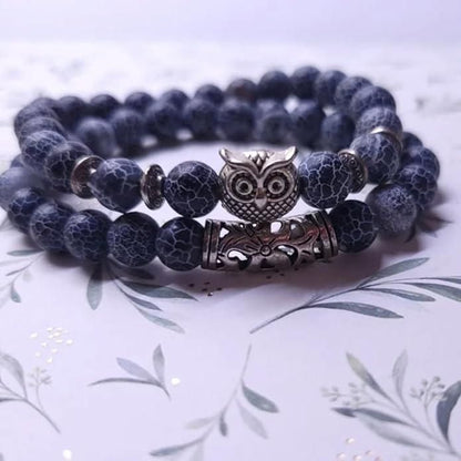 Natural Stone Owl Bracelet | Stylish & Healing Jewelry | NISHU Superstores