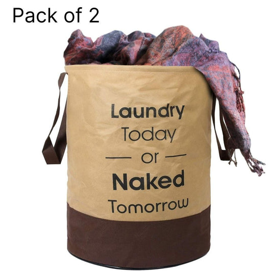 Round Non-Woven Laundry Bag/Hamper – Foldable, Lightweight & Durable (Pack of 2) | NISHU Superstores
