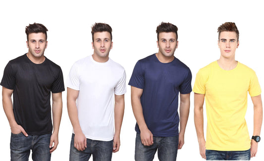 DRI-FIT Round Neck Men’s T-Shirt Pack of 4 | Quick Dry Activewear | NISHU Superstores
